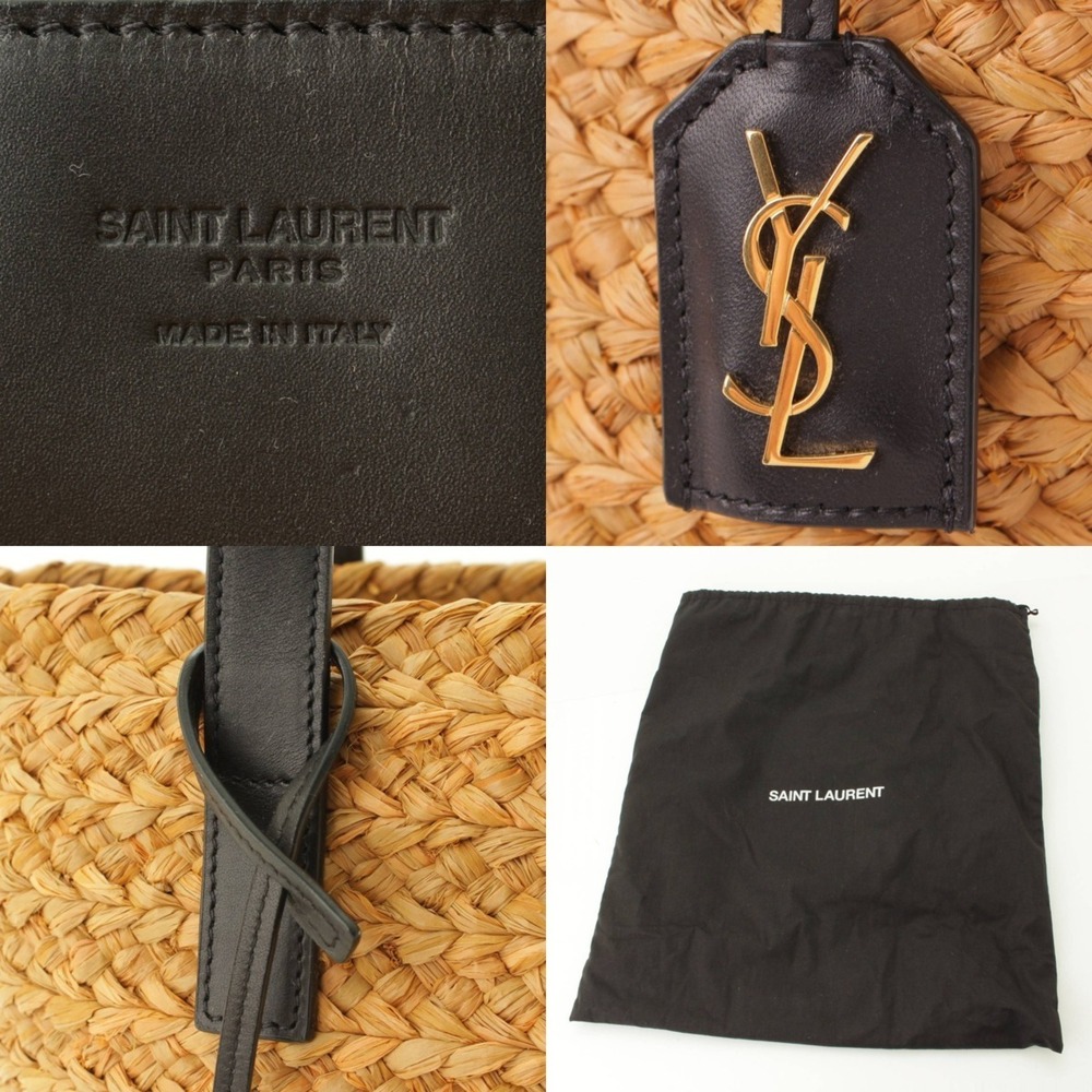 Saint Laurent Panier Raffia Basket Tote Bag Brown - Picture 7 of 8